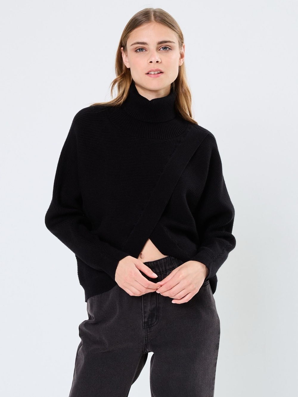 Lili Sidonio Reversible Wrap Turtleneck Sweater